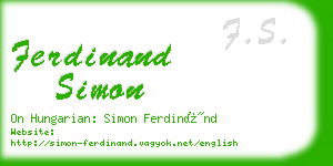 ferdinand simon business card
